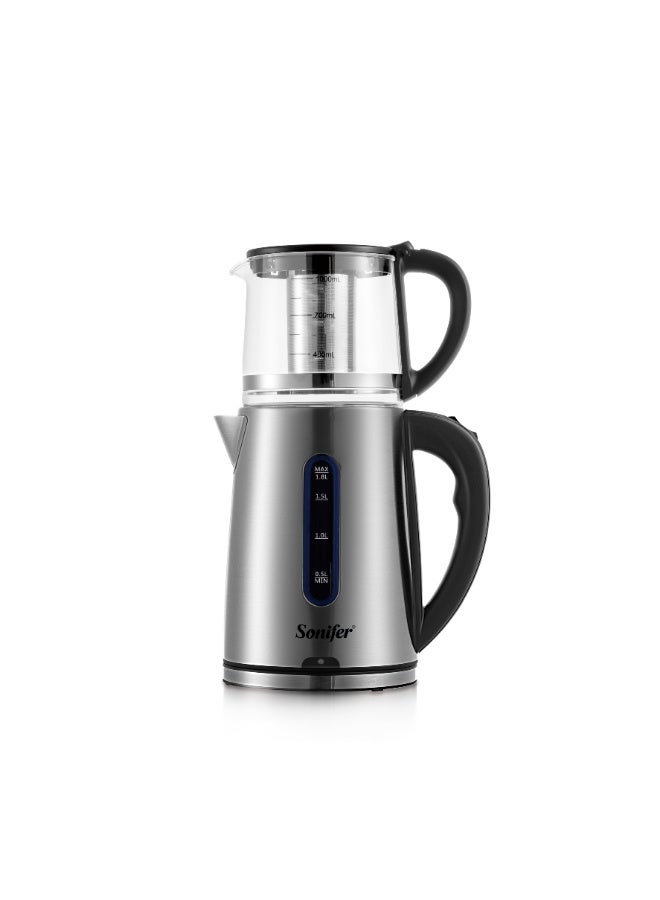 Sonifer 2 in 1 Tea and Coffee Maker - Stainless Steel Kettle and Glass Pitcher. - Image 2